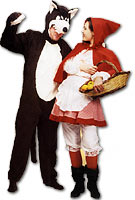 costume di carnevale lupo e cappuccetto rosso